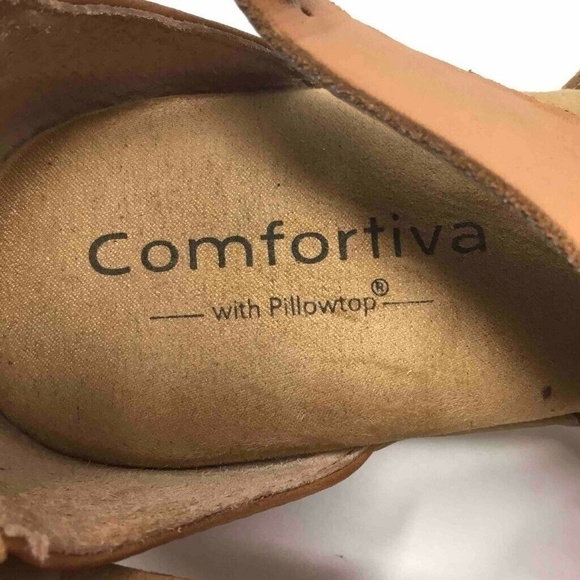 Comfortiva Pillowtop Rita Sandals Brown Leather 7 - Picture 6 of 8